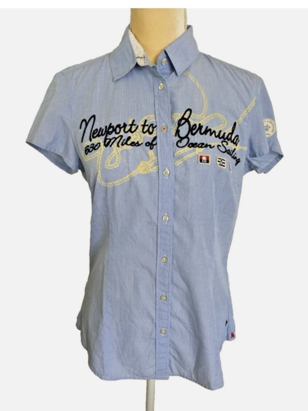 GAASTRA Embroidered Sailing Shirt Med. Newport to Bermuda Nautical